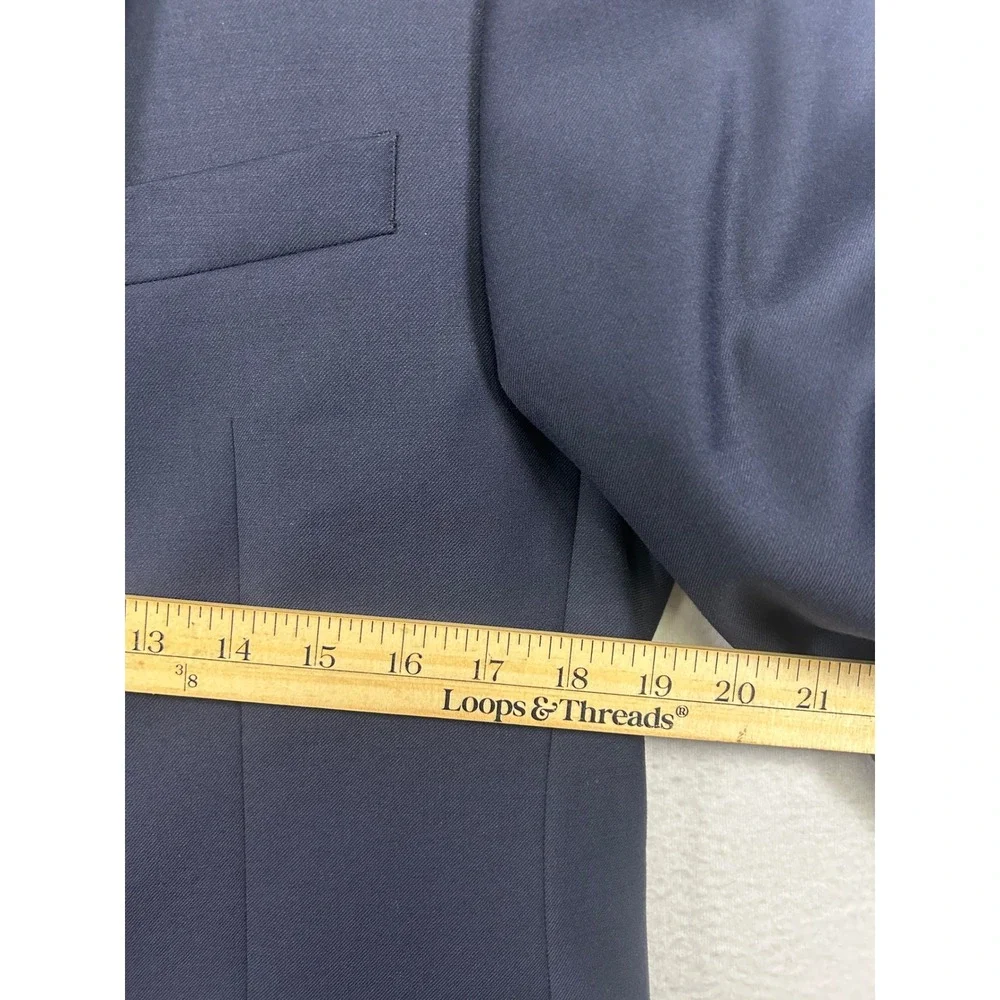 Preppy Lauren Ralph Lauren Mens 38 Navy Blue Wool Gold Button Blazer